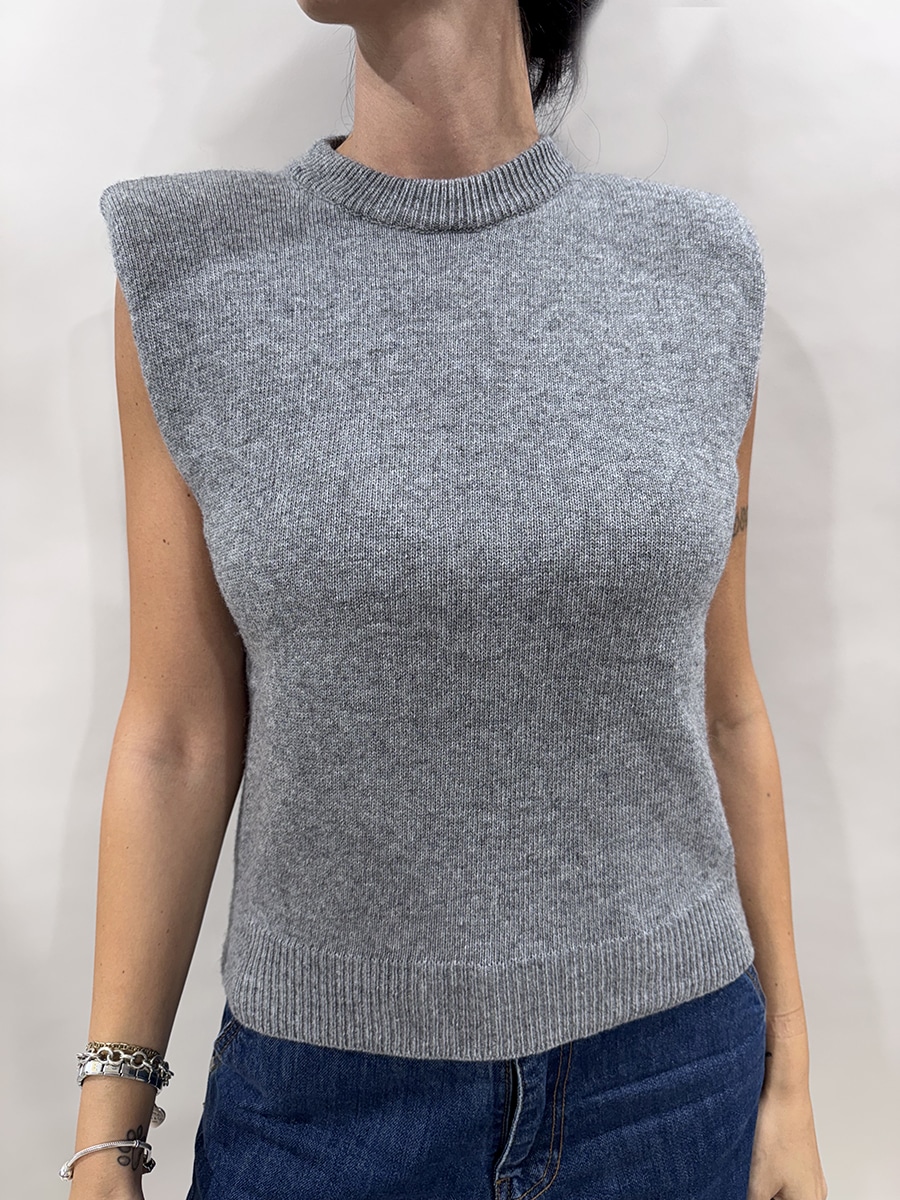 MAGLIA SMANICATA MISTO CASHMERE ART. D80088 - GRIGIO