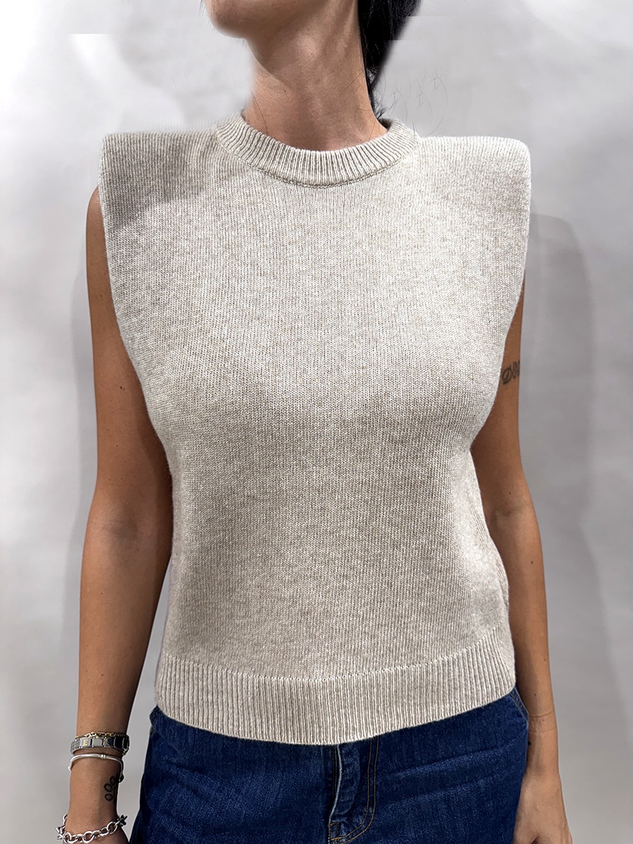 MAGLIA SMANICATA MISTO CASHMERE ART. D80088 - BEIGE