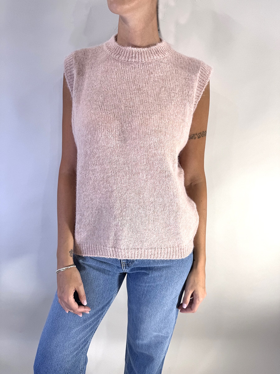 MAGLIA SMANICATA MISTO ALPACA COLORE ROSA ART. 55115F