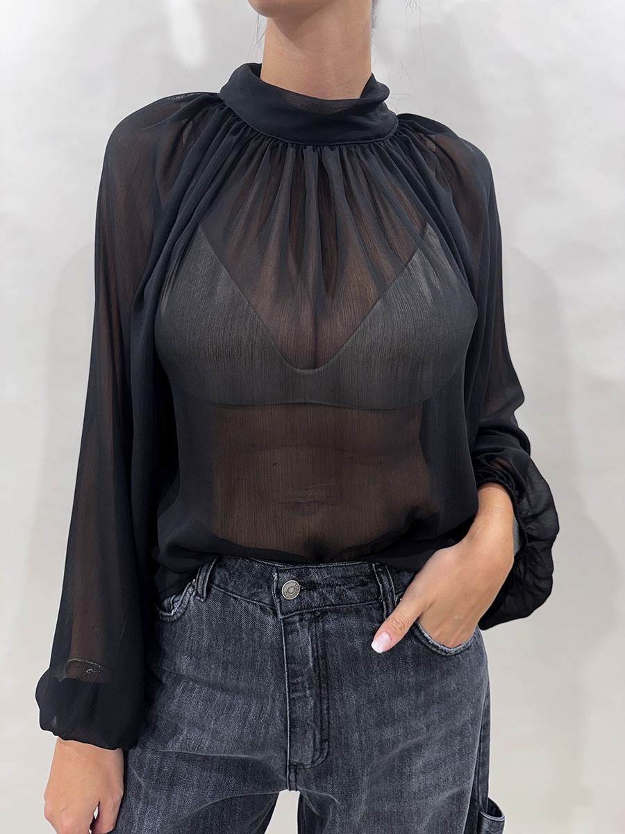 CAMICIA FOCCO RETRO ART.  S01E0439-C20116PH  -  PHILIA LOFT - NERO, S
