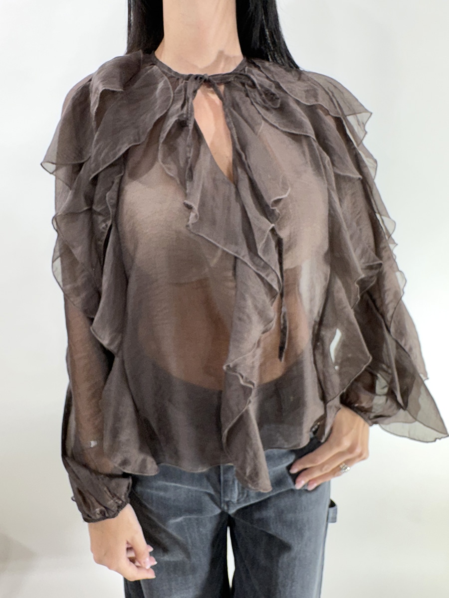 CAMICIA ART. D01N0263 - PHILIA LOFT - CIOCCOLATO, S