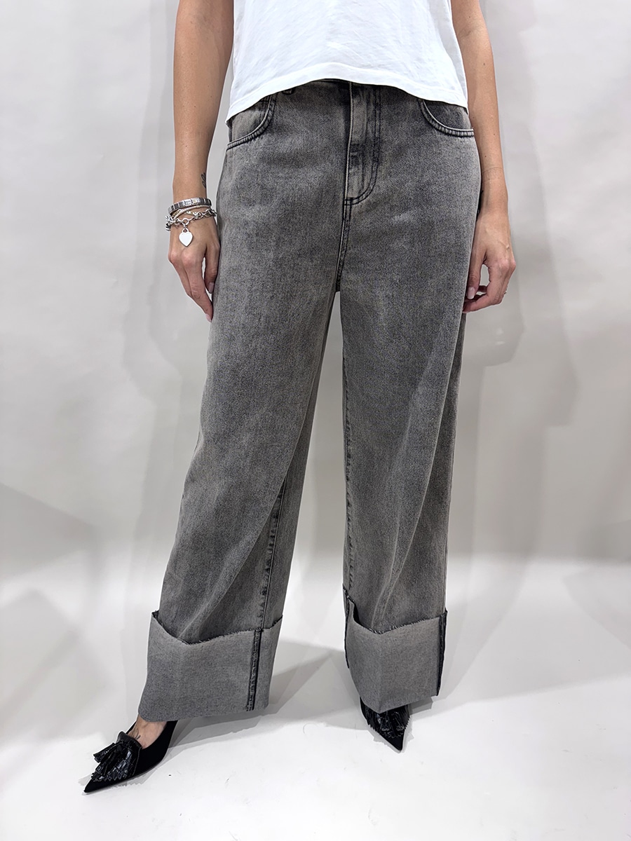 JEANS PALAZZO CON RISVOLTO ART. ELLA - SUSY MIX