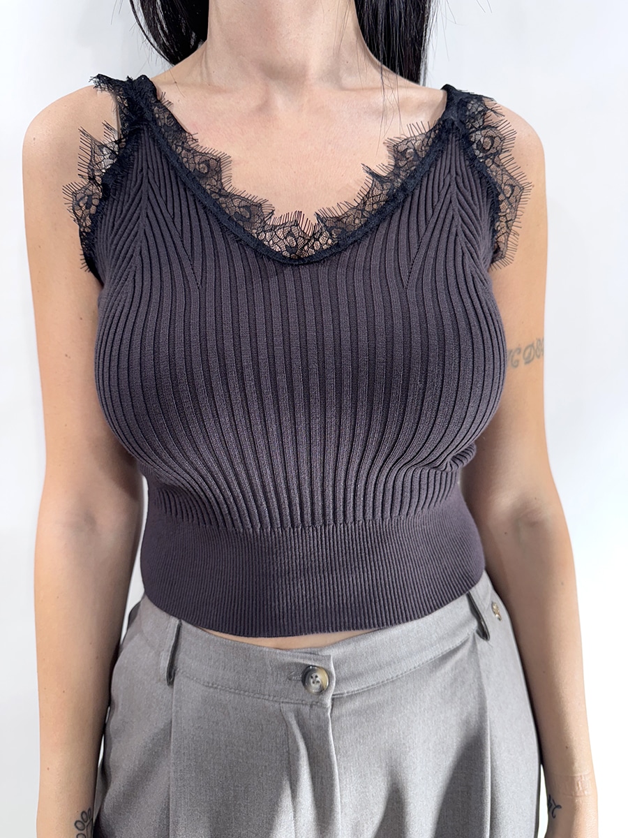 TOP PIZZO ART. W5HMT25A418 - TENSIONE IN - MORO