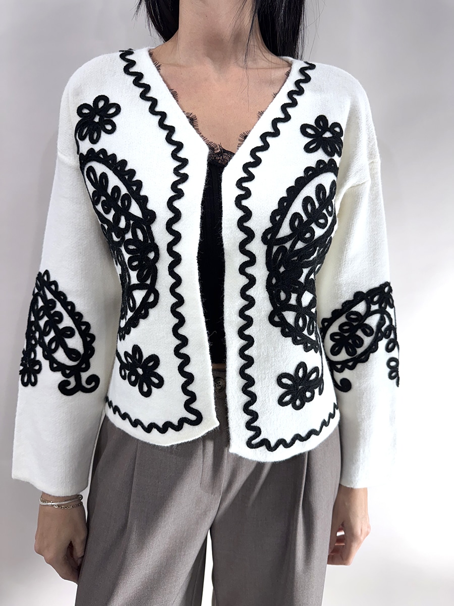 CARDIGAN  RICAMI ART. D01N0061 -32614 - PHILIA LOFT