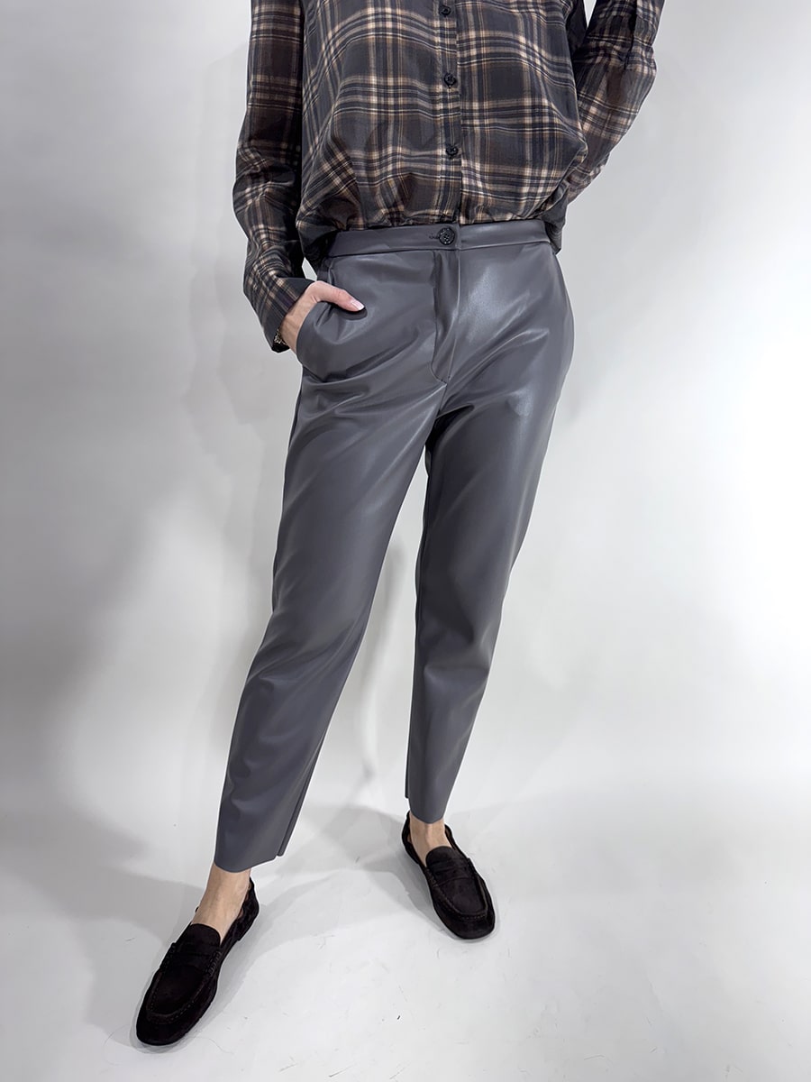 PANTALONE  ECOPELLE TAGLIO VIVO A SIGARETTA ART. TF1737 - VICOLO - XS
