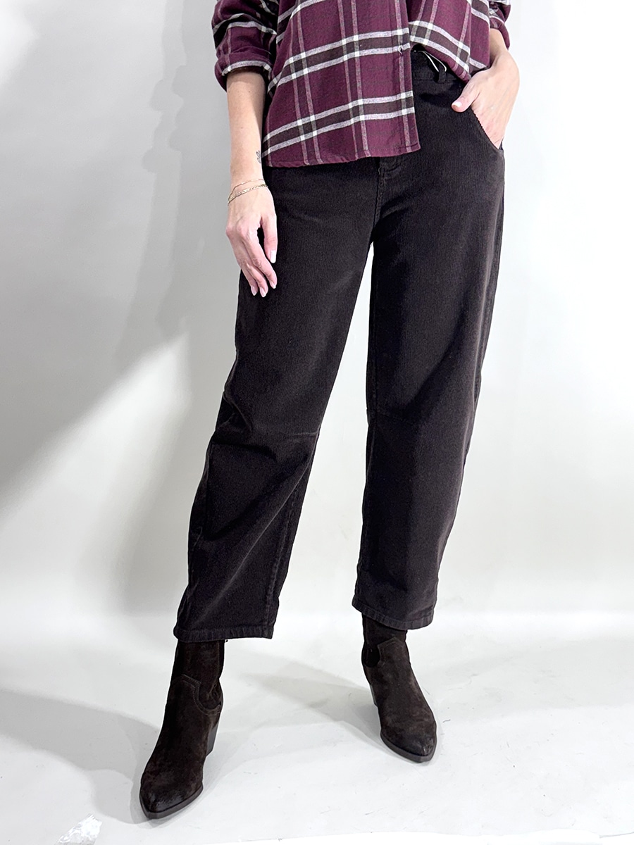 PANTALONE IN VELLUTO MILLERIGHE ART. PA5093/I25-MOTEL - MORO, XS