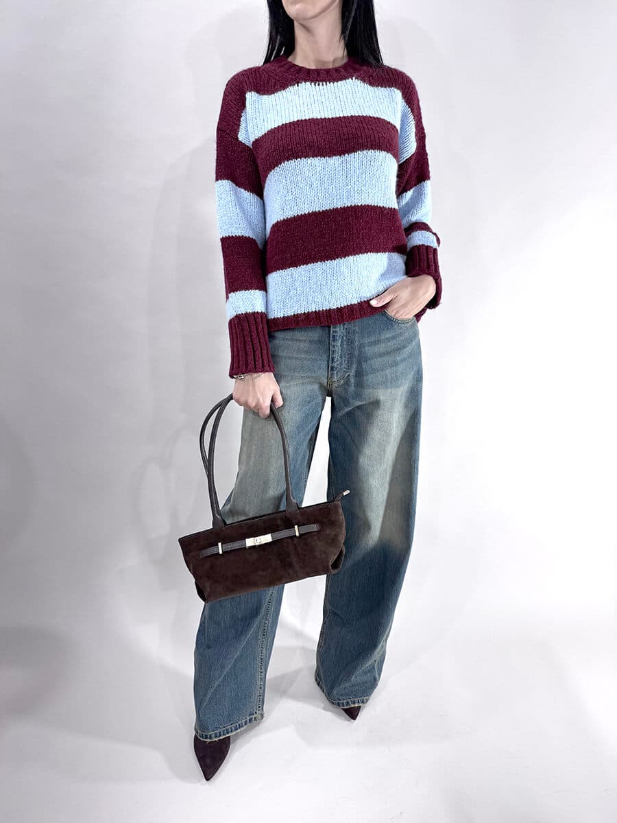 PULLOVER GIROCOLLO A RIGHE ART. 33061F - VICOLO