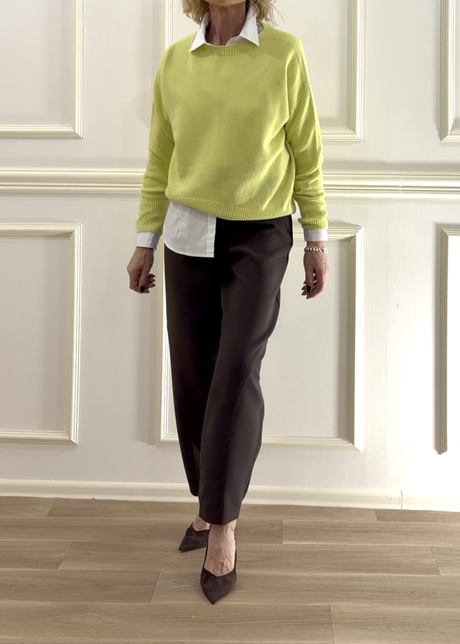 MAGLIONCINO GIROCOLLO LIME ART. D78756-MOTEL