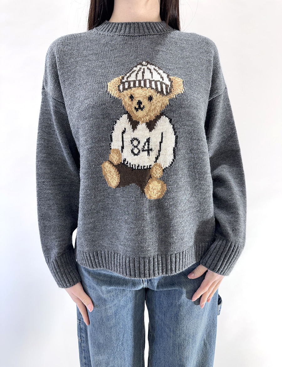 MAGLIA CON ORSETTO ART. W5HMJ61A400OR - GRIGIO