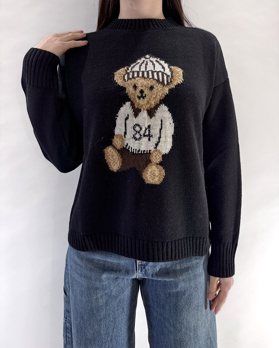 MAGLIA CON ORSETTO ART. W5HMJ61A400OR - NERO