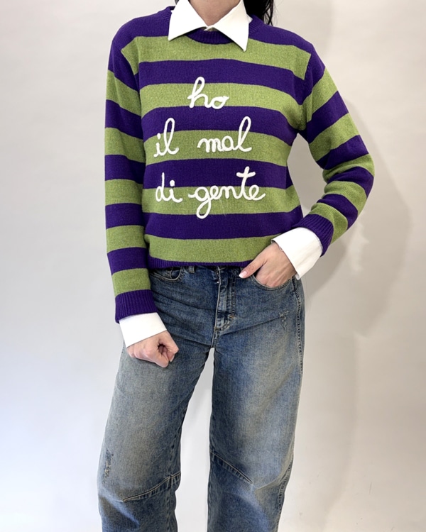 MAGLIA CON SCRITTA ART. C310  - SUSY MIX - VERDE