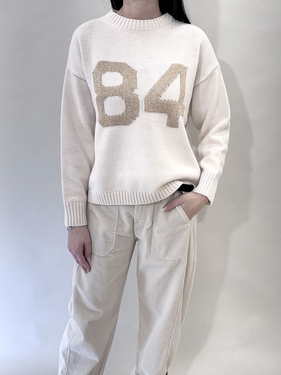 MAGLIA IN MAGLIA CON NUMERO A CONTRASTO ART. W5HMJ58A400LX -MOTEL