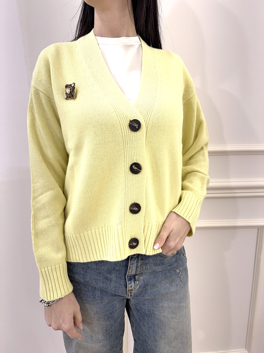CARDIGAN CON SPILLE ART. D82076 - MOTEL - GIALLO