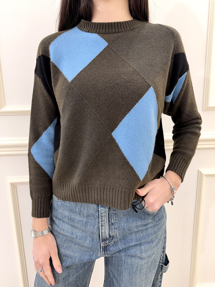 MAGLIA CON MOTIVO GEOMETRICO ART. 78145-SUSY MIX