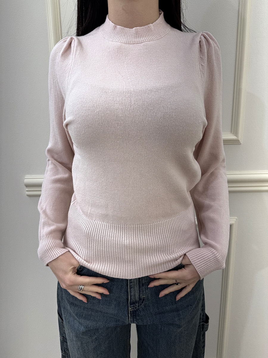 MAGLIA CON MANICHE ARRICCIATE ART. IT1508 -SUSY MIX - ROSA CIPRIA