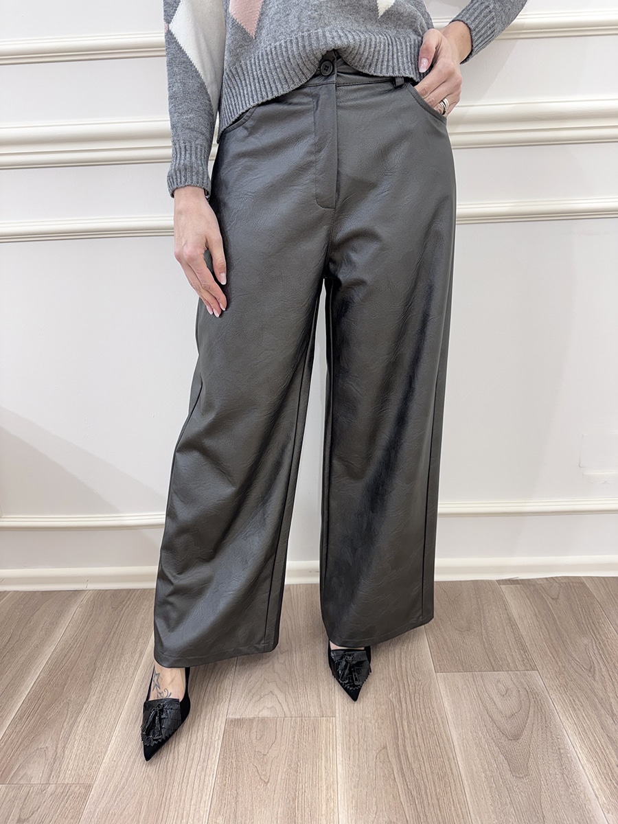 PANTALONE IN ECOPELLE GAMBA LARGA ART. 224223/L  - MOTEL - XS