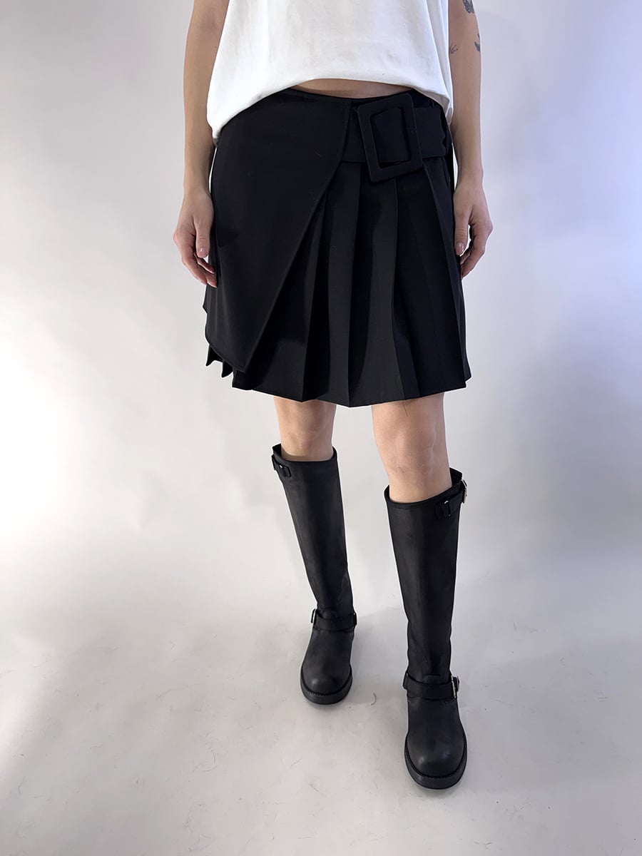 GONNA MINI A PIEGHE CON CINTURA ART. S01E0691-PHILIA LOFT - M, NERO