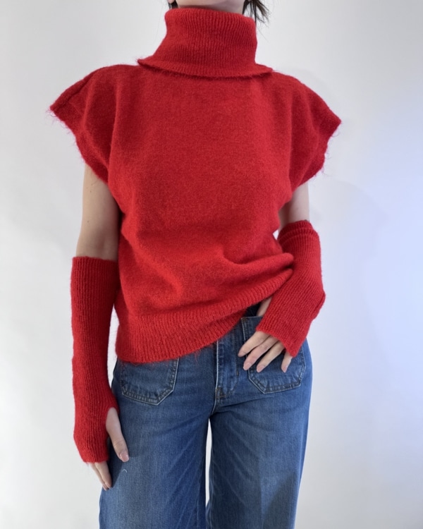 GILET COLLO ALTO CON MANICOTTI ART. 26030 - TENSIONE IN - ROSSO