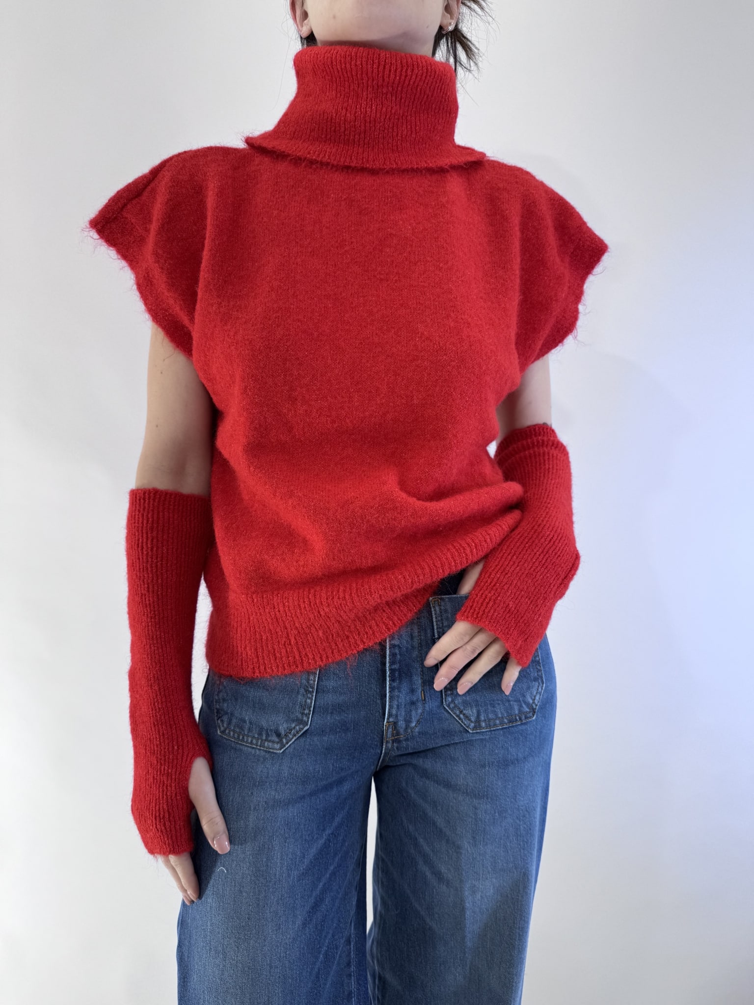 GILET COLLO ALTO CON MANICOTTI ART. 26030 - TENSIONE IN - ROSSO