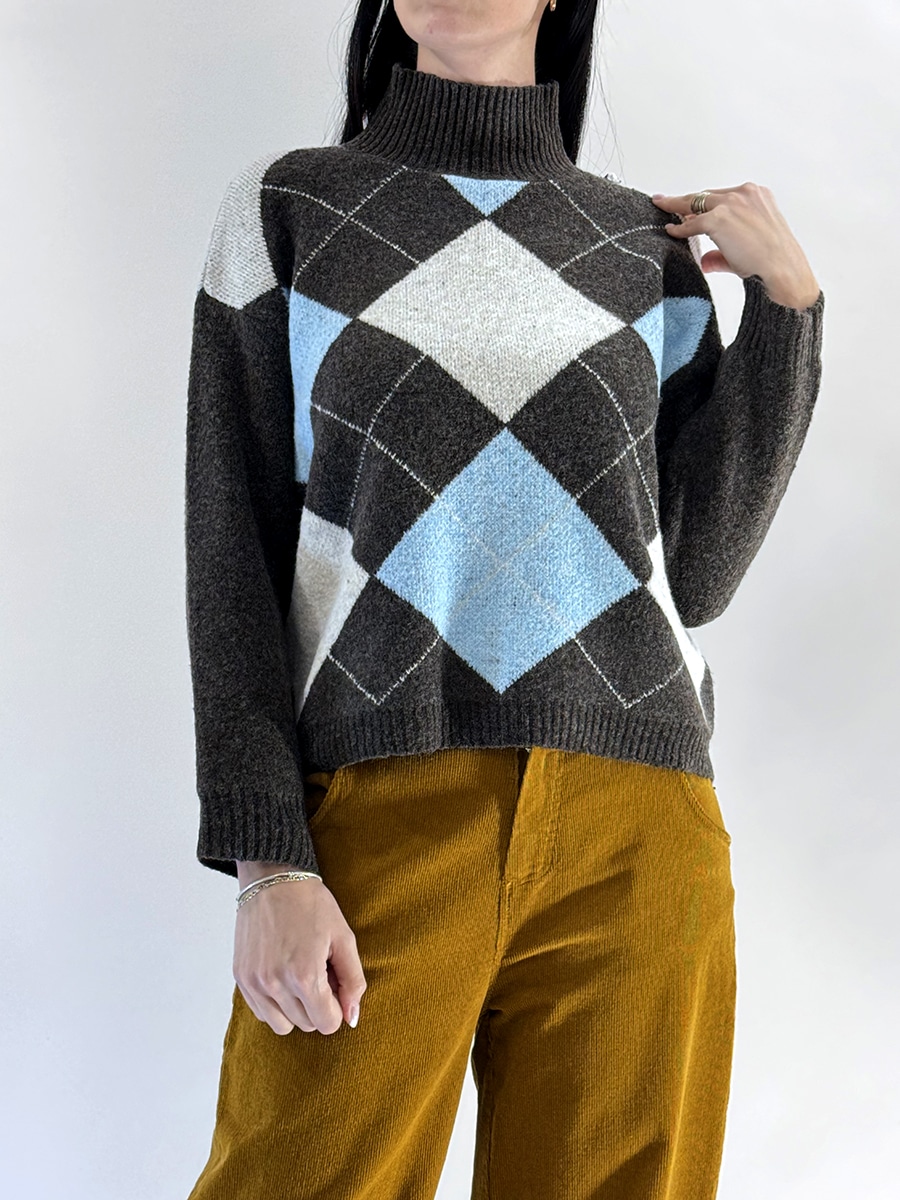 PULL COLLO ALTO ROMBI ART. M9214 - SUSY MIX