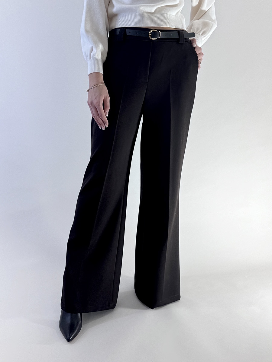 PANTALONE PALAZZO CON CINTURA ART. T1316D157 - SUSY MIX - NERO, M