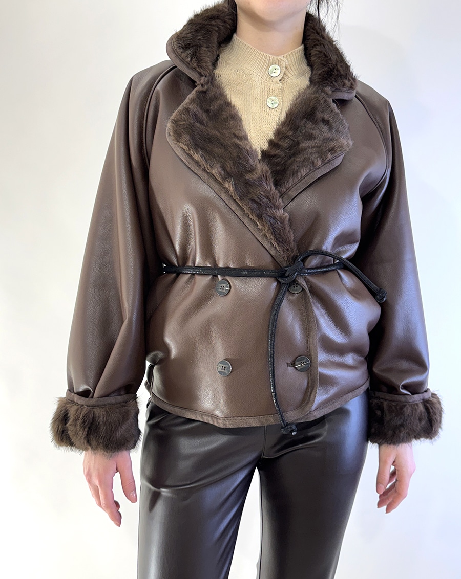 GIUBBOTTO EFFETTO PELLE ART. D01E0460-PHILIA LOFT - S