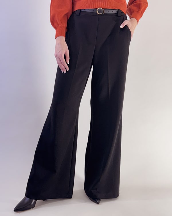 PANTALONE PALAZZO CON CINTURA ART. T1316D157 - SUSY MIX - MORO, L