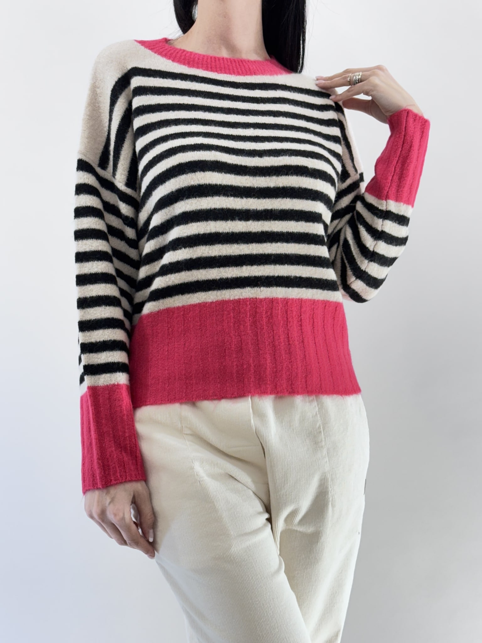 MAGLIA A RIGHE ART. M92138 - SUSY MIX