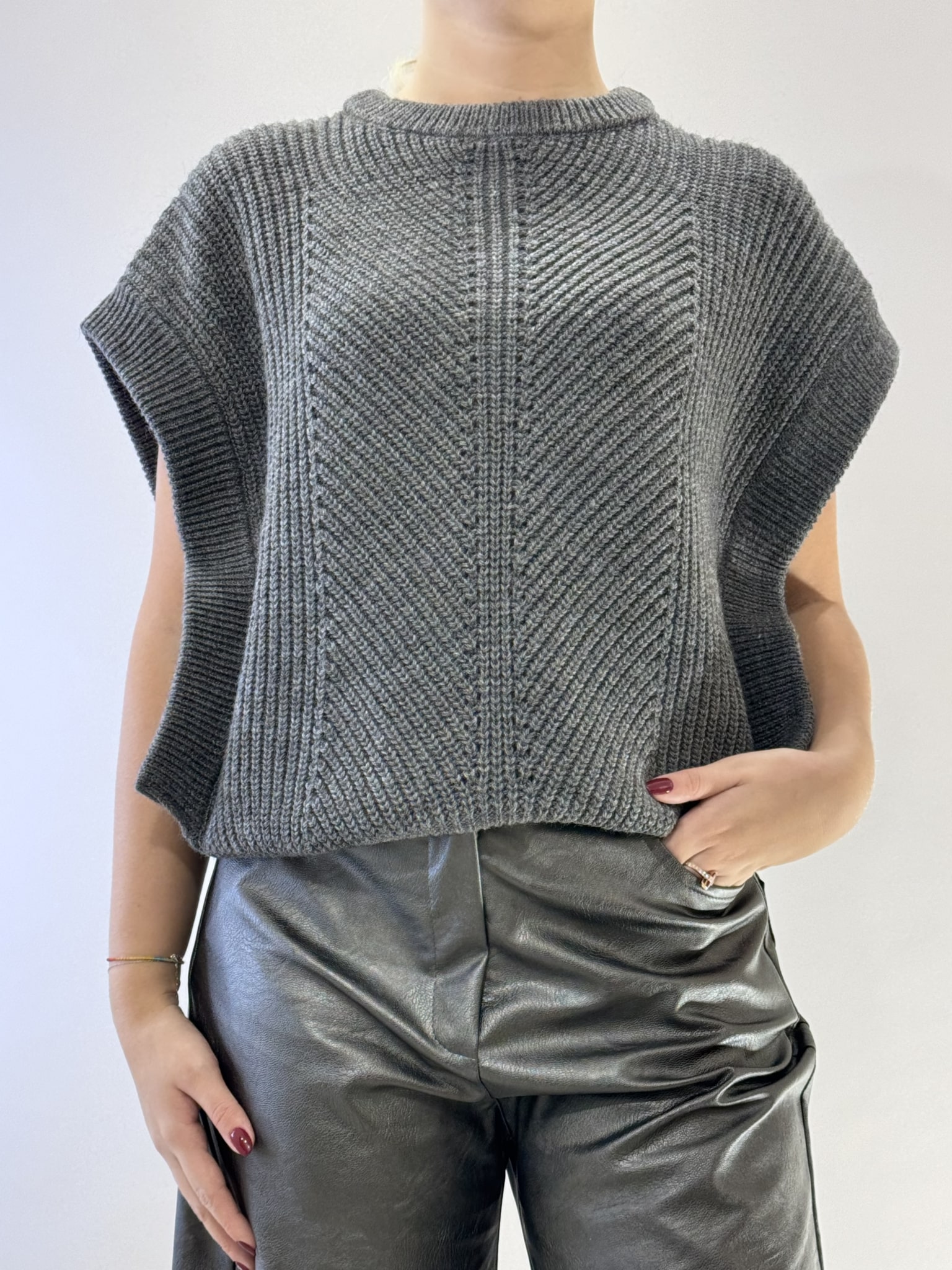 GILET OVER GIROCOLLO ART.  W5HMT19A400 - TENSIONE IN