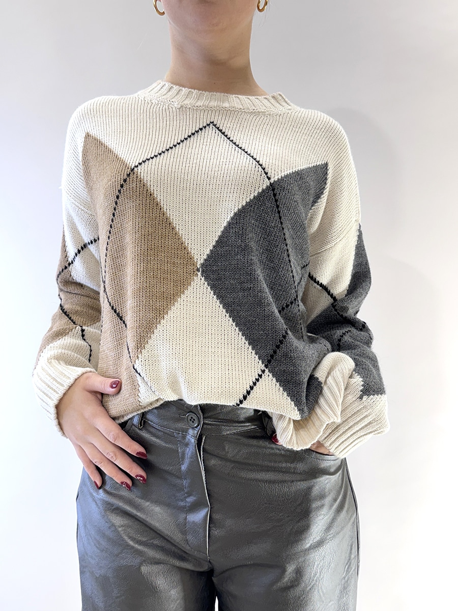 MAGLIA ROMBI FILO LUREX ART. D81292 - TENSIONE IN