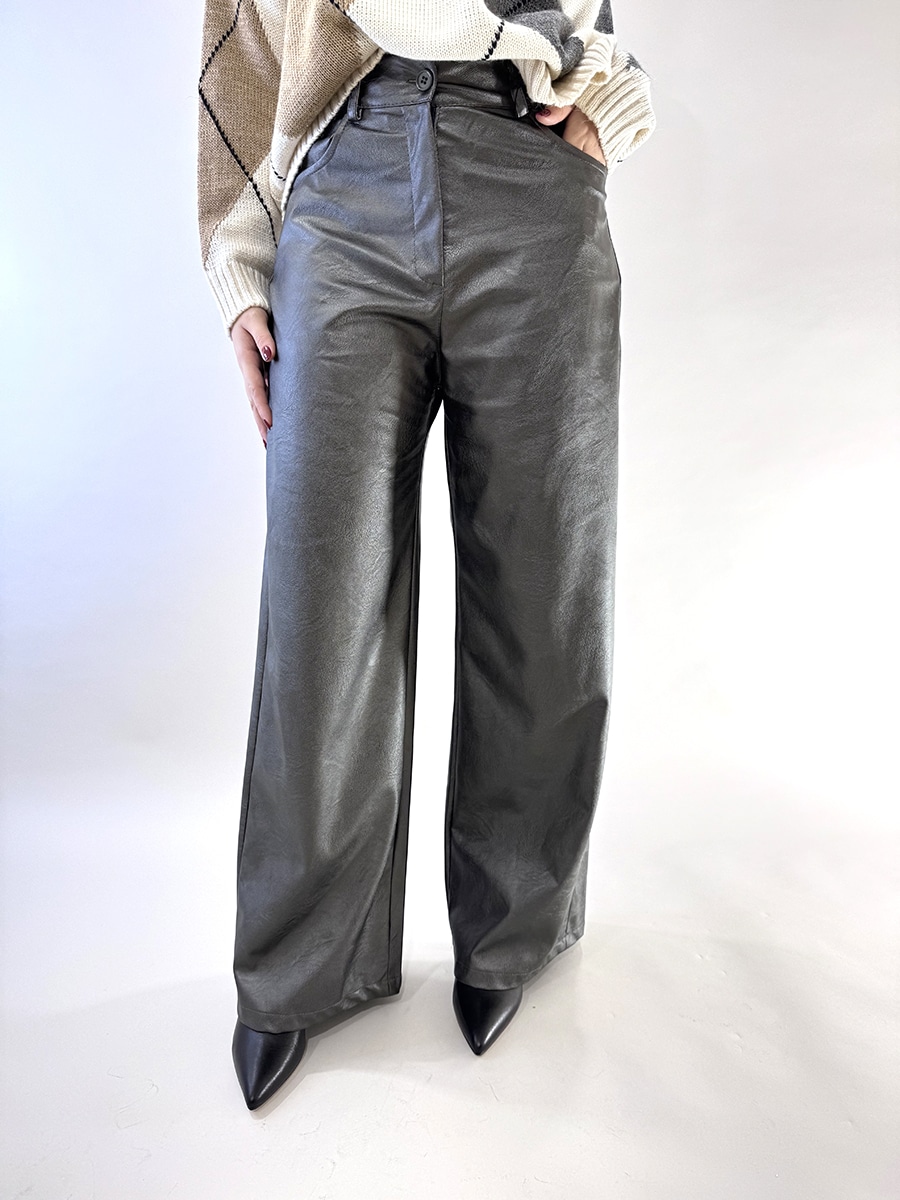 PANTALONE ECOPELLE TASCONI ART. 224155 - L - TENSIONE IN - PIOMBO, XS