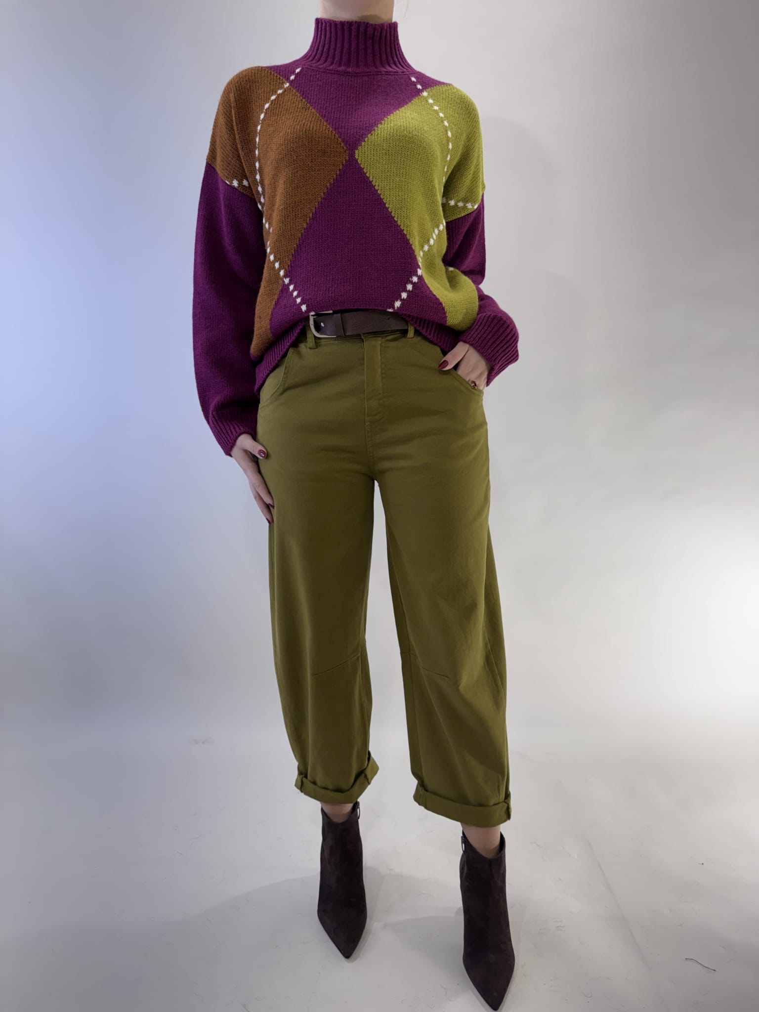 MAGLIA COLOLO ALTO ROMBI ART. W5HMJ58A400LX - MOTEL