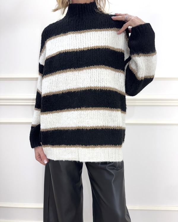 MAGLIA COLLO ALTO A RIGHE ART. 2240685 - MOTEL