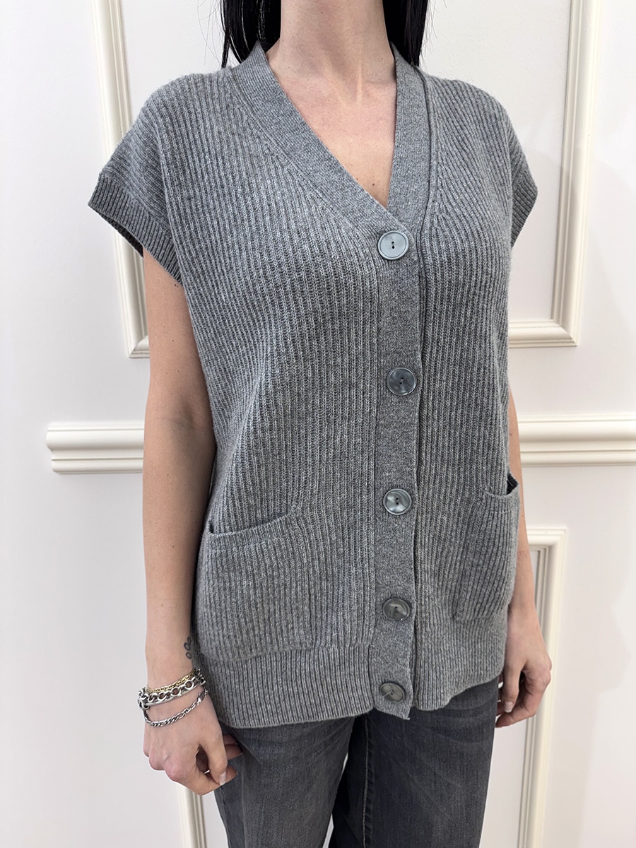 CARDIGAN COSTINE ART. 14237SM - MOTEL - GRIGIO