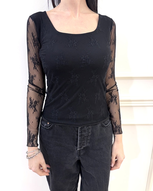 MAGLIA MANICHE IN PIZZO ART. B05083 - SUSY MIX