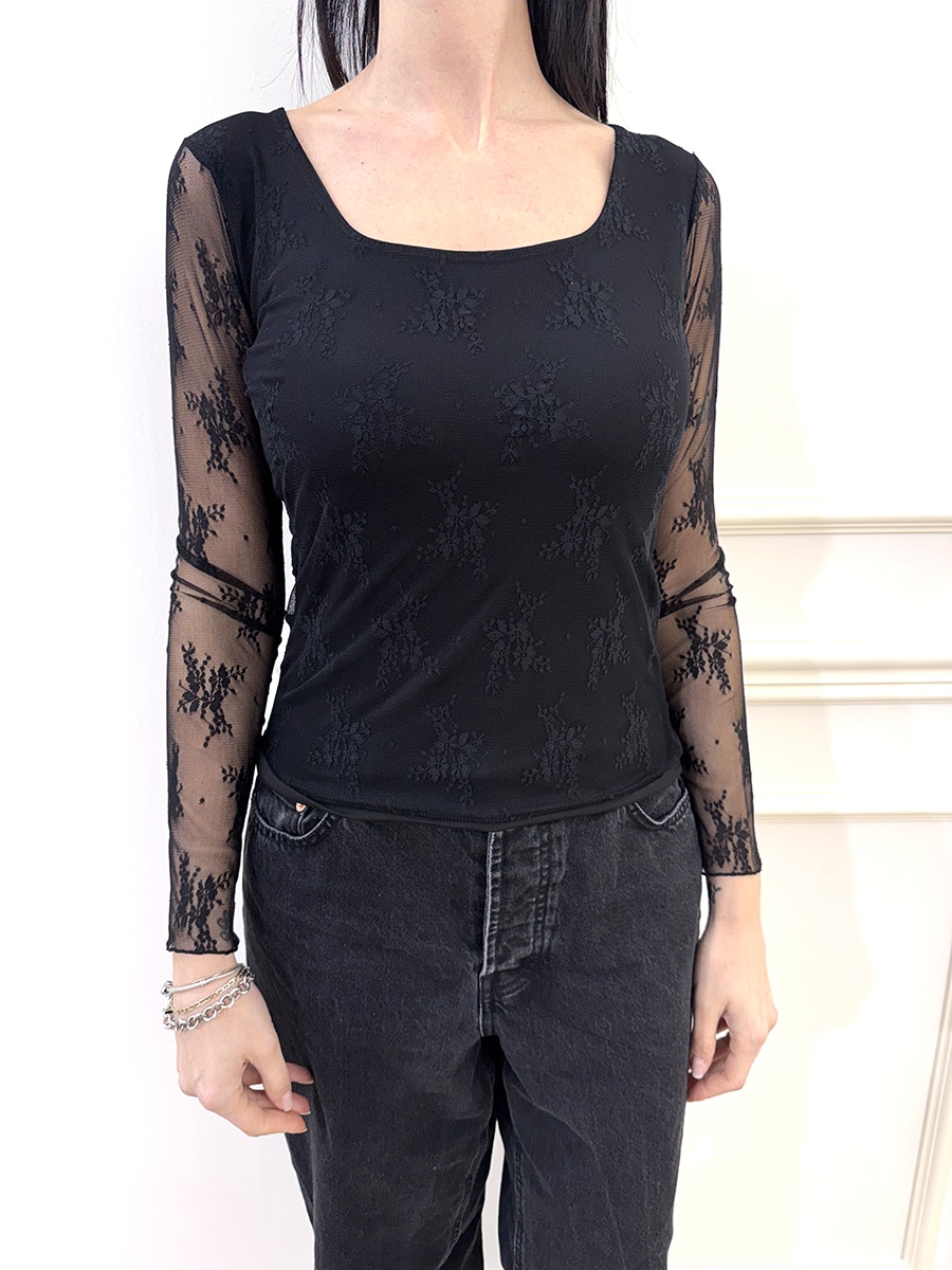 MAGLIA MANICHE IN PIZZO ART. B05083 - SUSY MIX