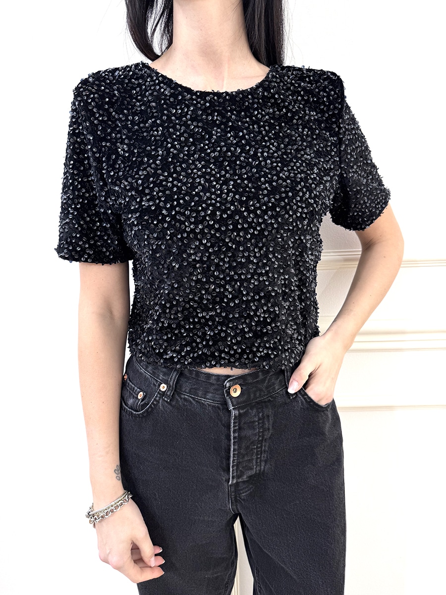 MAGLIA PAILLETTES MEZZA MANICA ART. 252168 - SUSY MIX - M