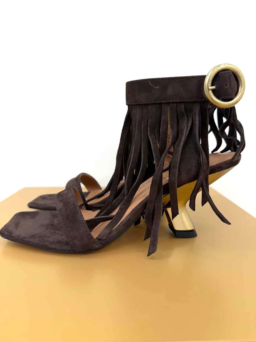 SANDALO IN CAMOSCIO CON FRANGE ART. AMR1502 - OVIÈ