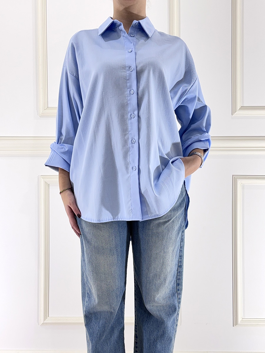 CAMICIA OVER OXFORD ART. S26C474 - MOTEL - AZZURRO