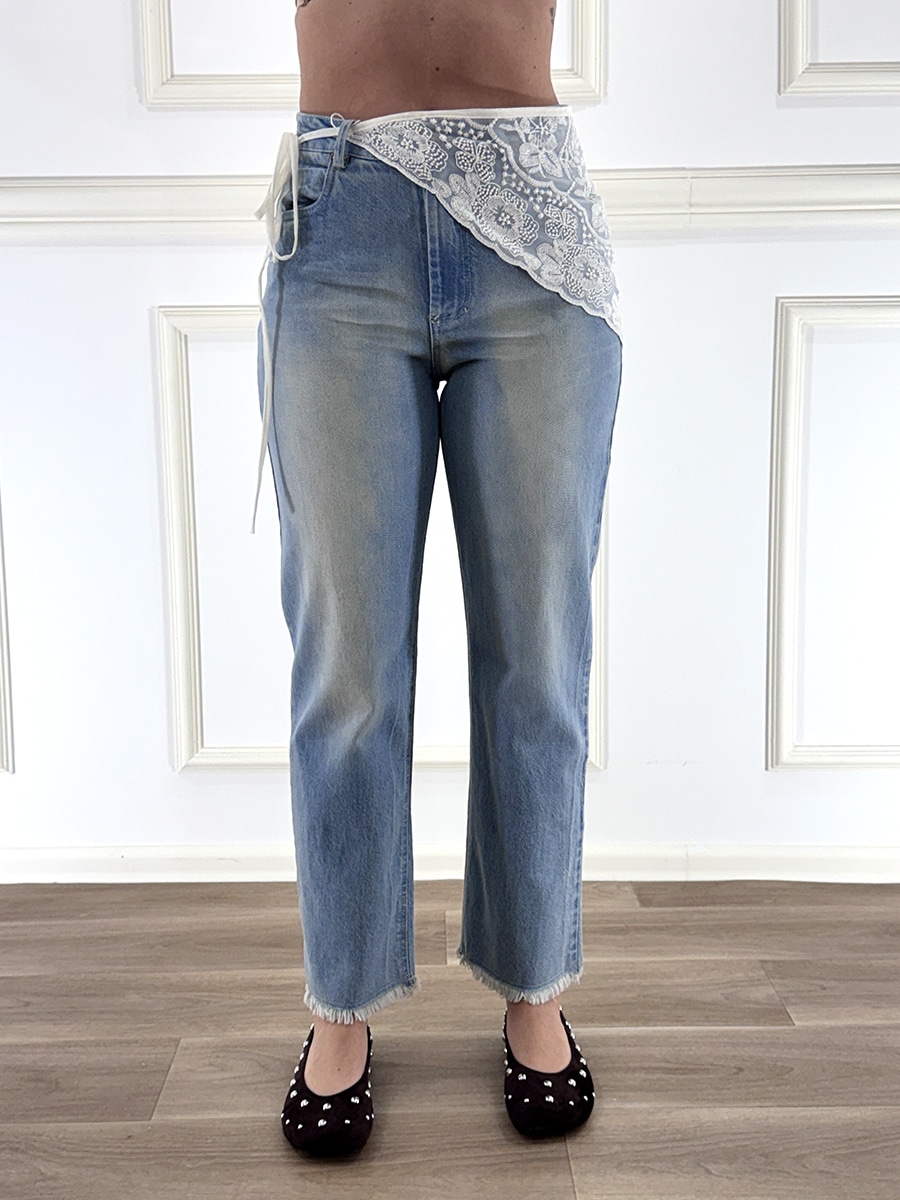 JEANS BOYFRIEND CON ACCESSORIO IN CROCHET ART. S26P332 - MOTEL