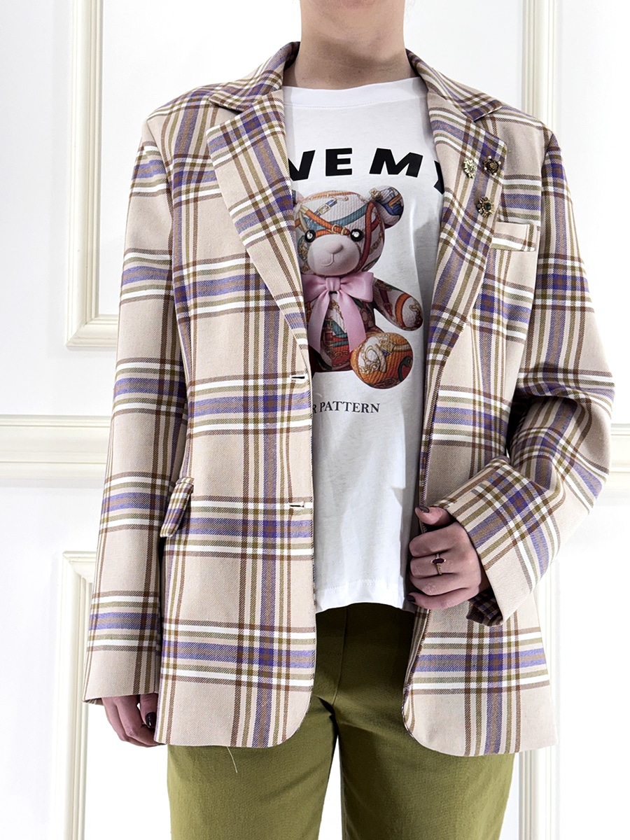 GIACCA STAMPA CHECK CON SPILLE ART. S26J342 - MOTEL
