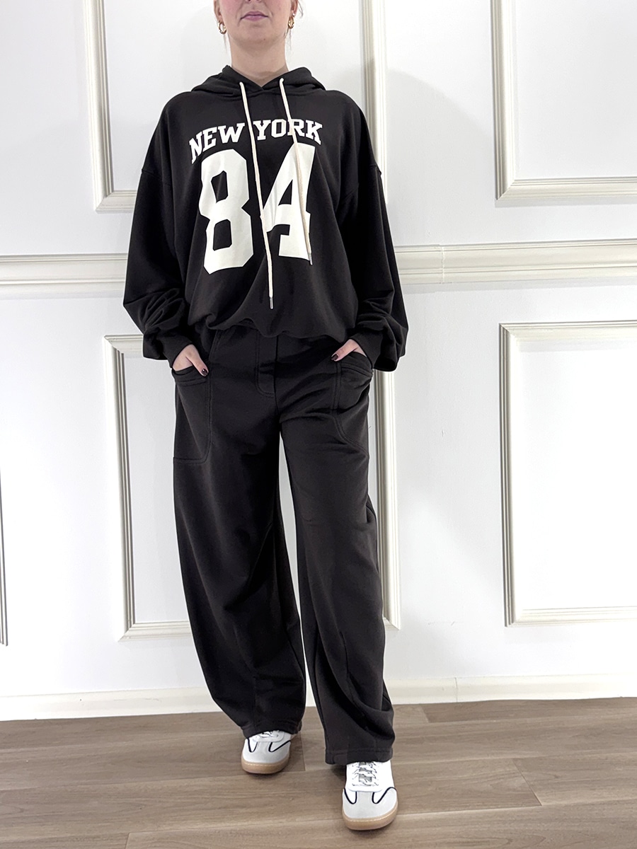 PANTALONE CON ELASTICO ART. 26P3839 - MOTEL - MORO, M