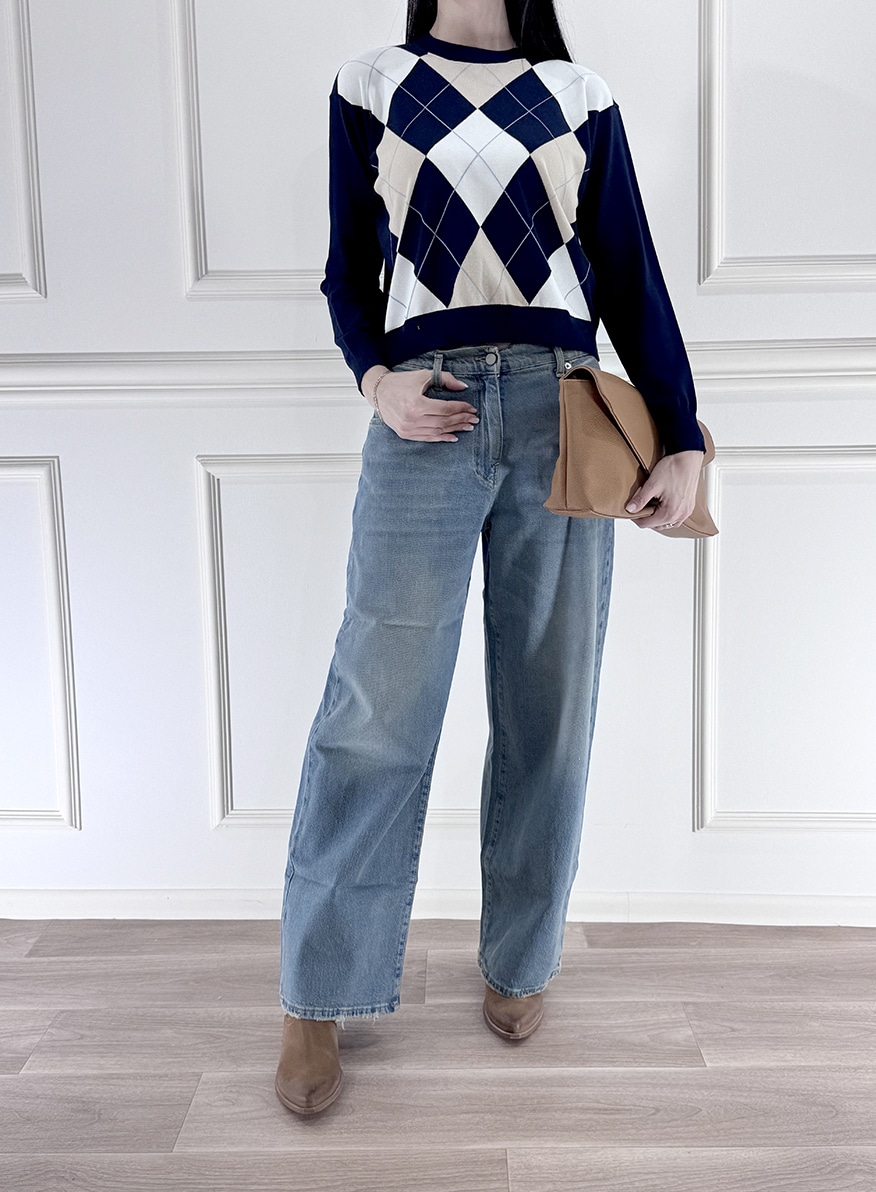 MAGLIA ROMBI GIROCOLLO ART. P6HMJ03A418  - MOTEL