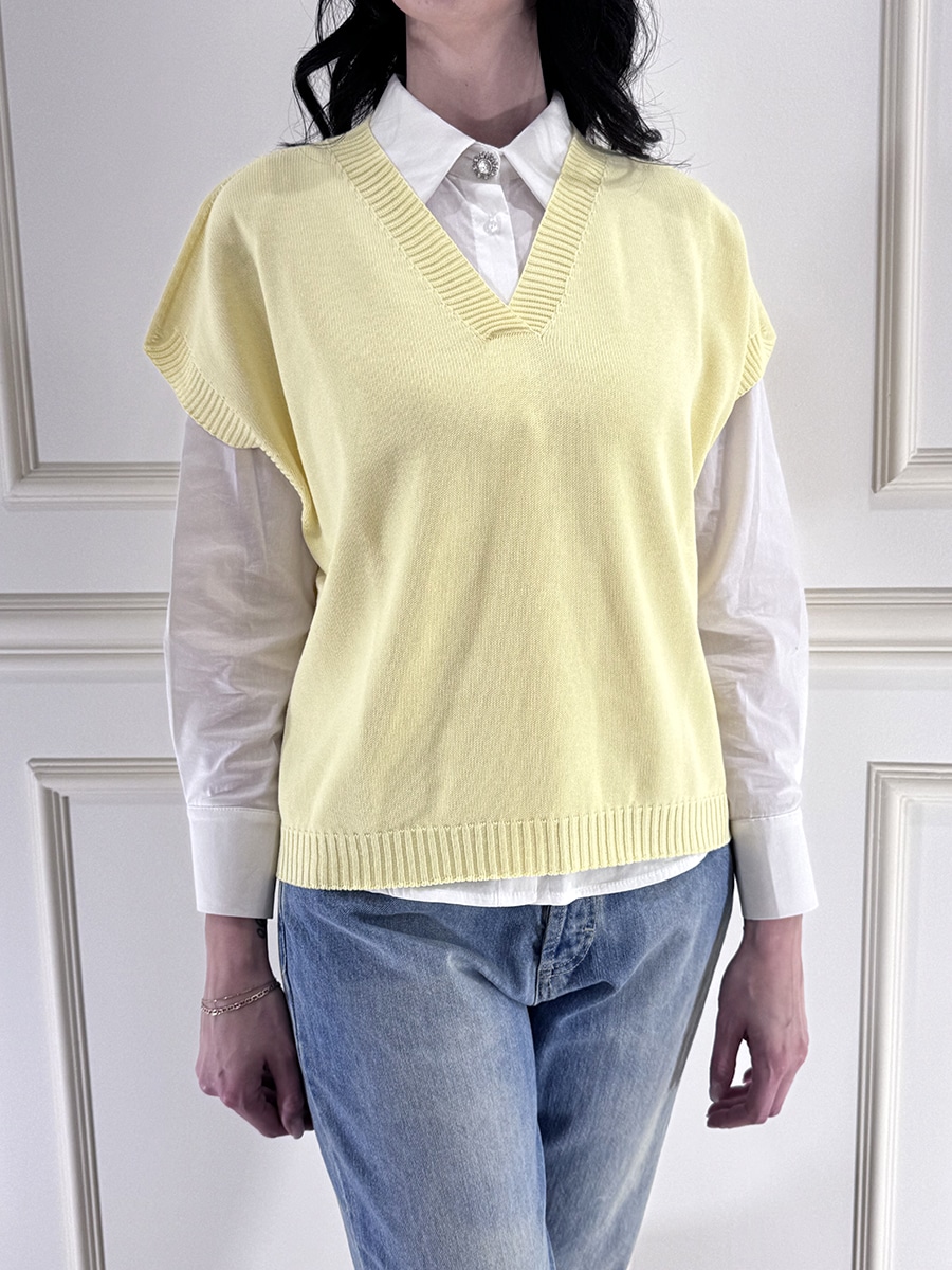 GILET IN MAGLIA ART. 61130 - SUSY MIX - GIALLO