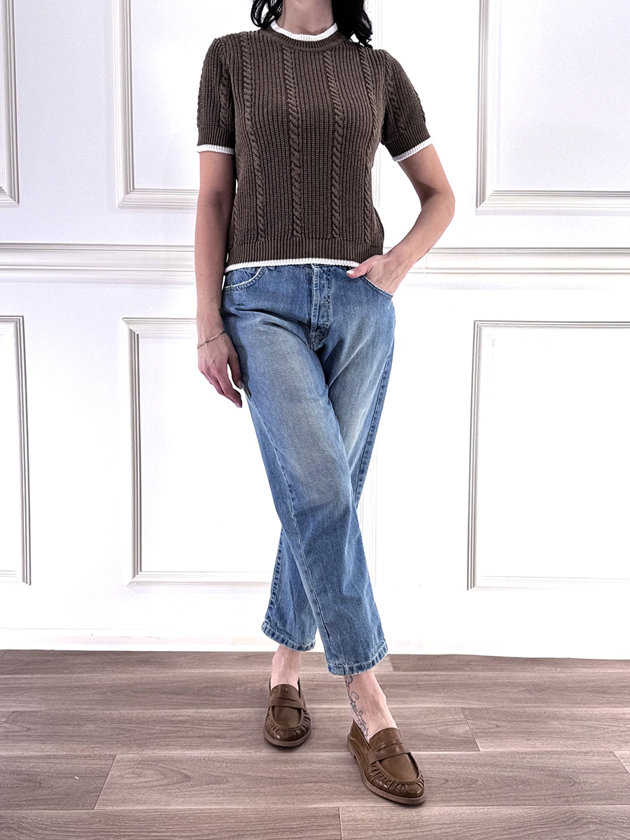 MAGLIA TRECCE MEZZA MANICA ART. P6HMJ02A414 - TENSIONE IN