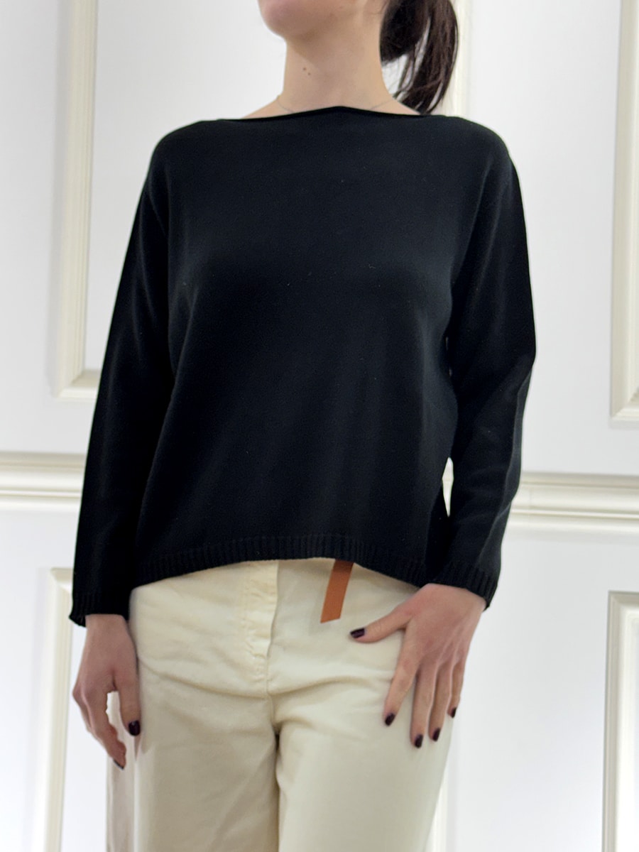 MAGLIA RASATA ART. 61042 - SUSY MIX - NERO