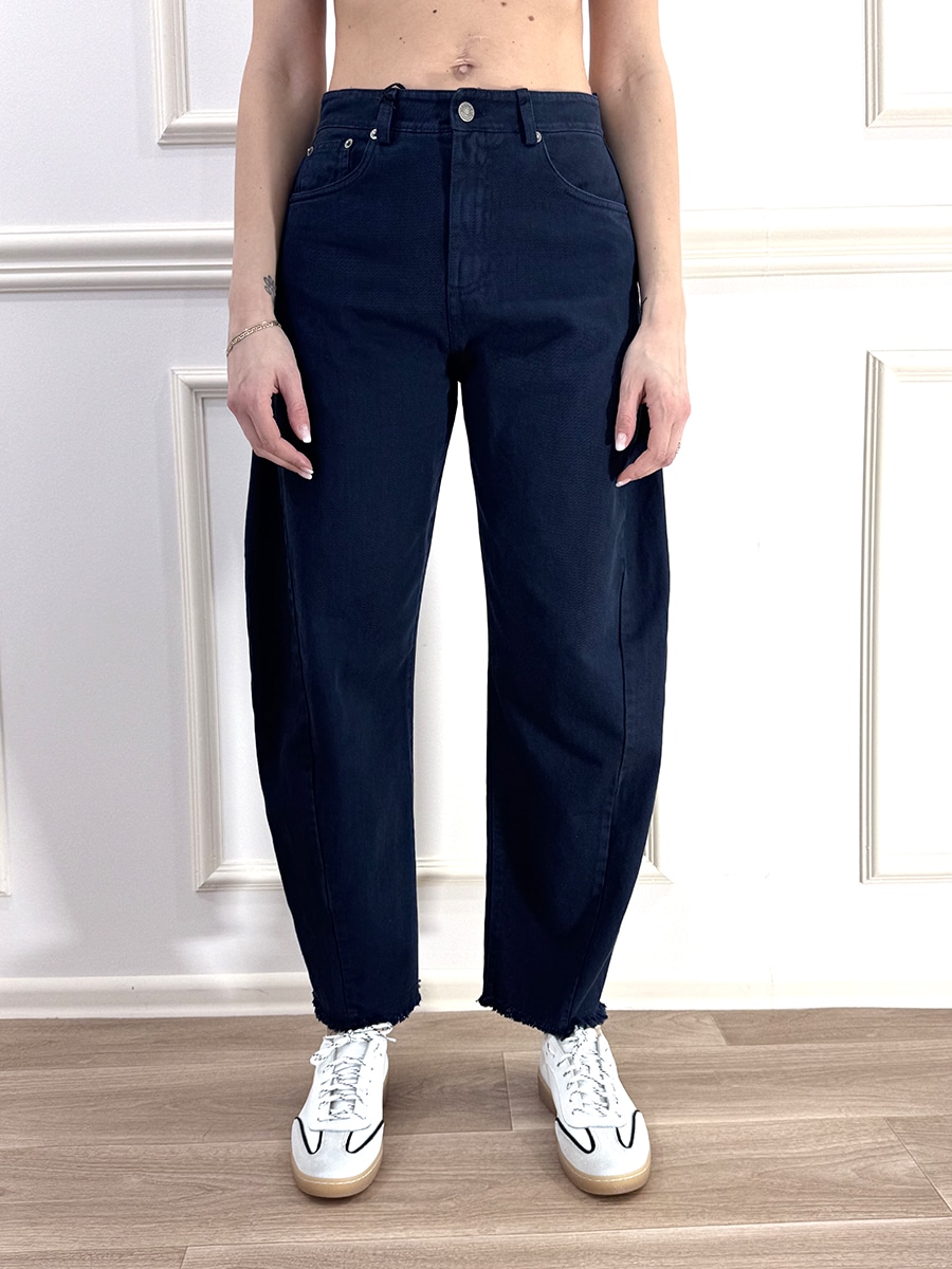 JEANS BARREL SFRANGIATO - BLU - ART. S26P287 - TENSIONE IN - XS, Blu