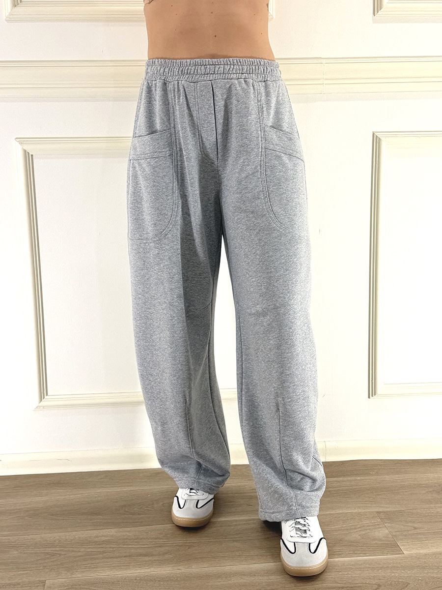 PANTALONE CON ELASTICO ART. 26P3839 - MOTEL - GRIGIO, S