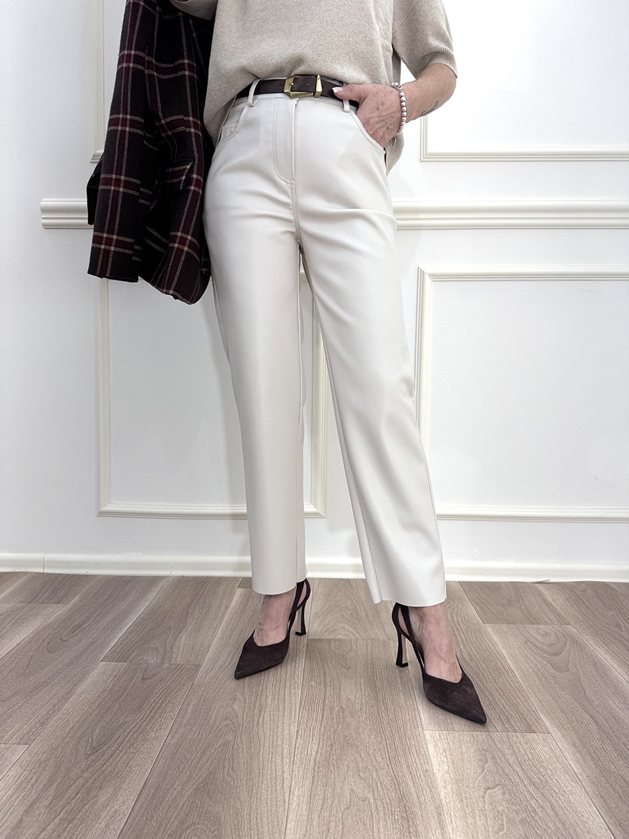 PANTALONE ECOPELLE ART. 225092 - TENSIONE IN - M, LANA