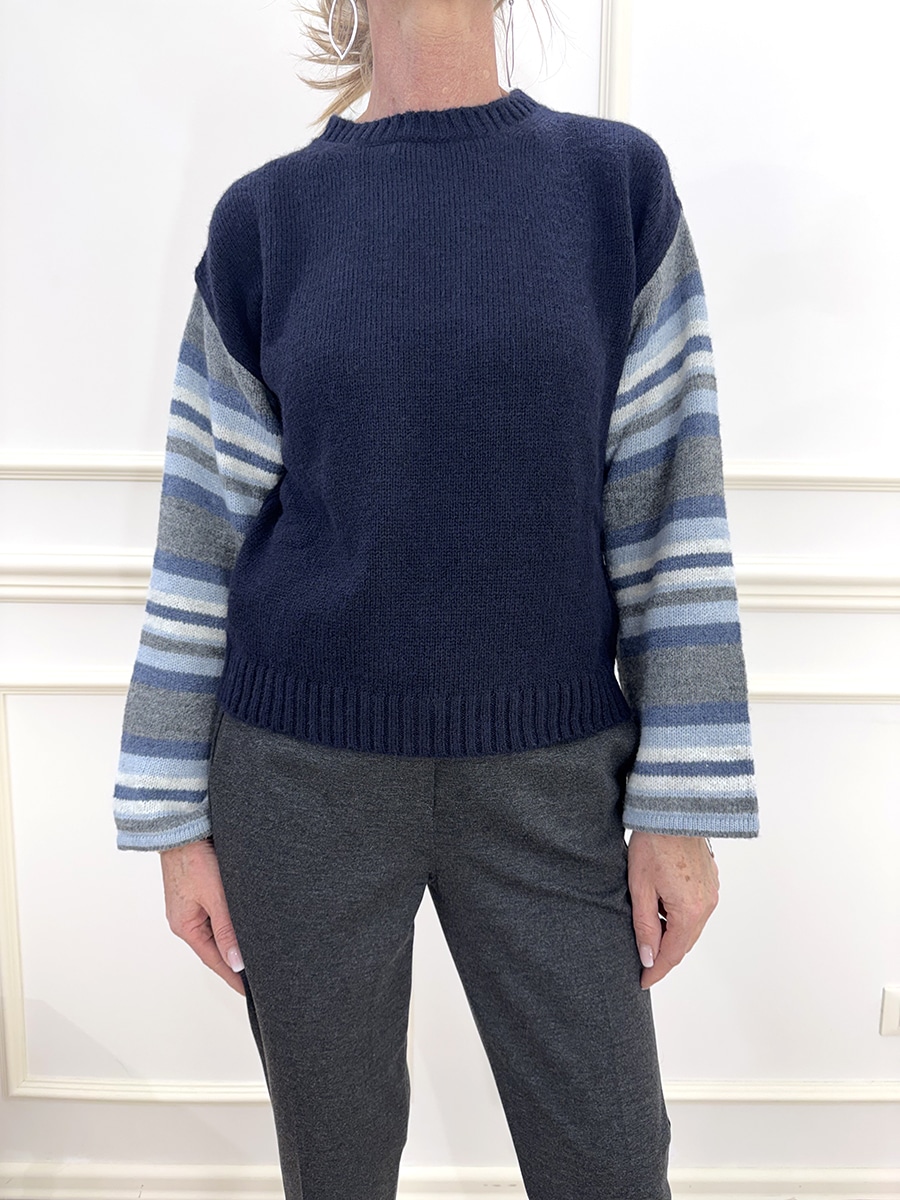 MAGLIA MANICHE RIGATE ART. W5HMJ87A373RI - TENSIONE IN